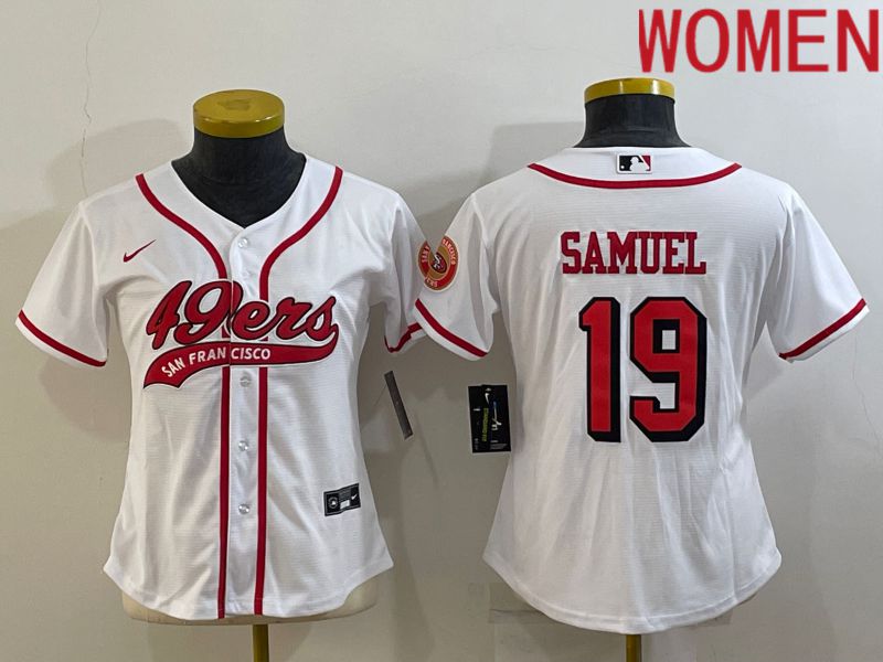 Women San Francisco 49ers #19 Samuel White Nike Co branded NFL Jerseys1->women nfl jersey->Women Jersey